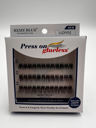 Remy Blue Press On Glueless Lashes LLDIY02 – 12–16 mm